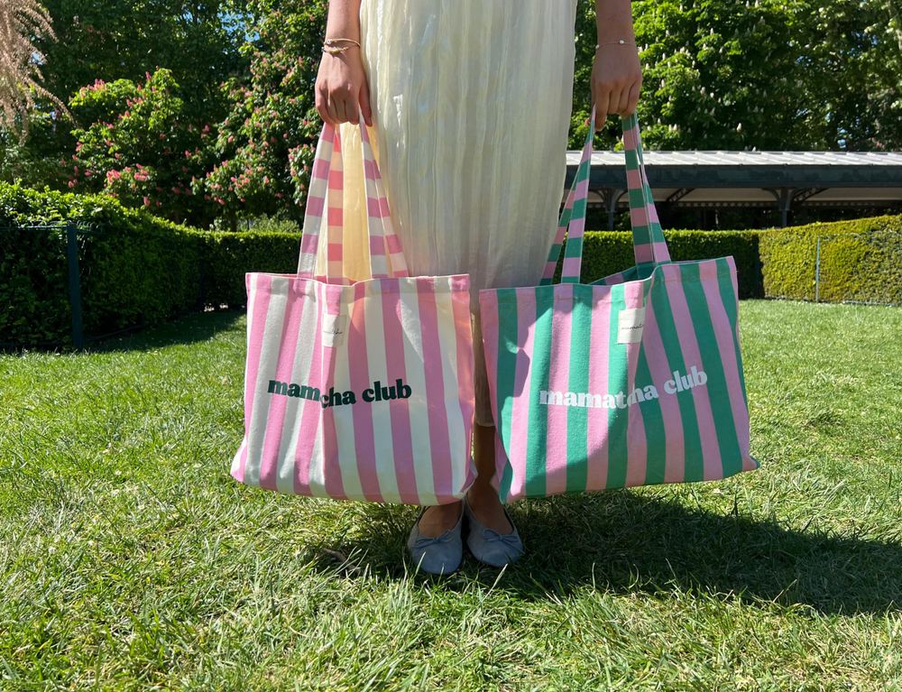 Large Striped Tote Bag