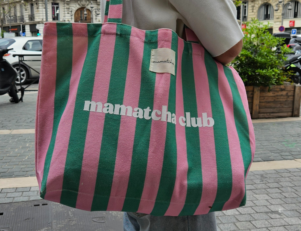 Large Striped Tote Bag